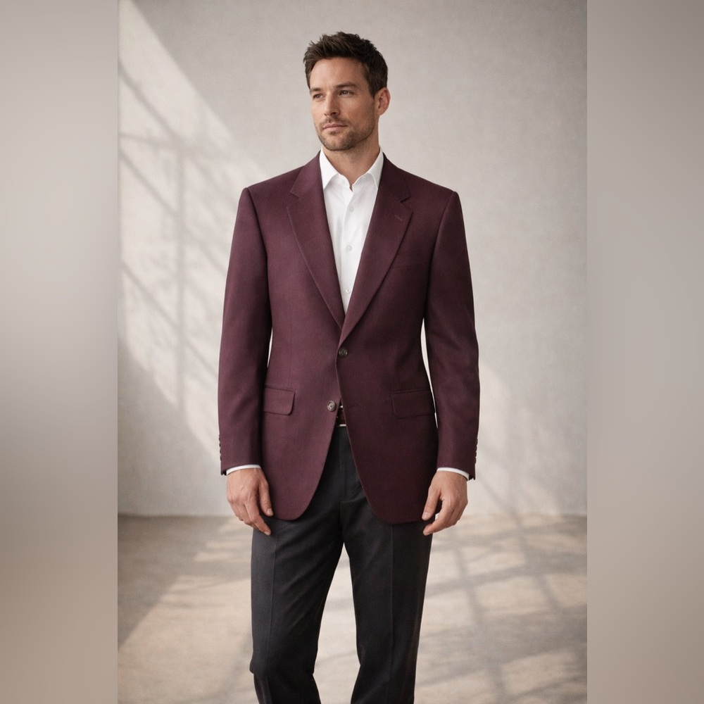 Loro Piana Nordstrom Men’s Burgandy Blazer 41R 100% Camelhair Sport Coat Classic